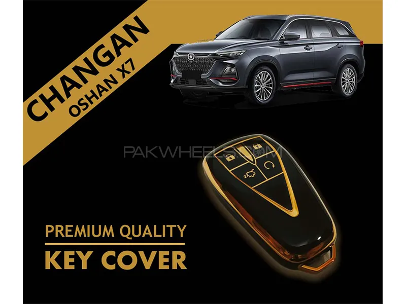Changan Oshan X7 2022-2023 Key Cover | Premium PVC Quality | Black Gold | Pack Of 1