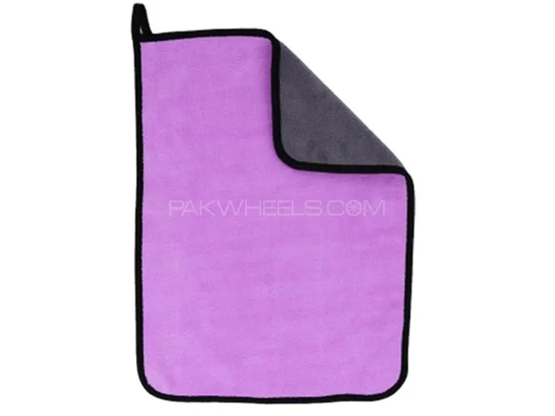 Microfiber Towel 40cmx30cm Purple And Grey 800GSM Twin Color Laminated - Pack Of 5 Image-1