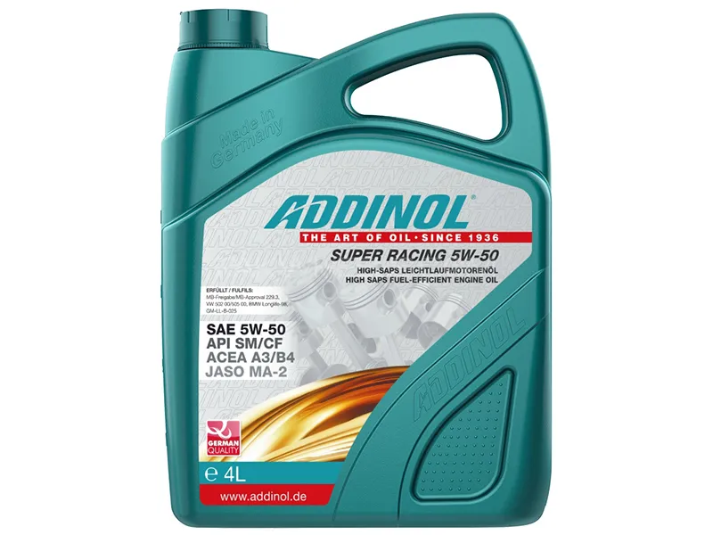 Addinol Super Racing 5W-50 ACEA A3 / B4 SM / CF Engine Oil - 4 Litre Image-1