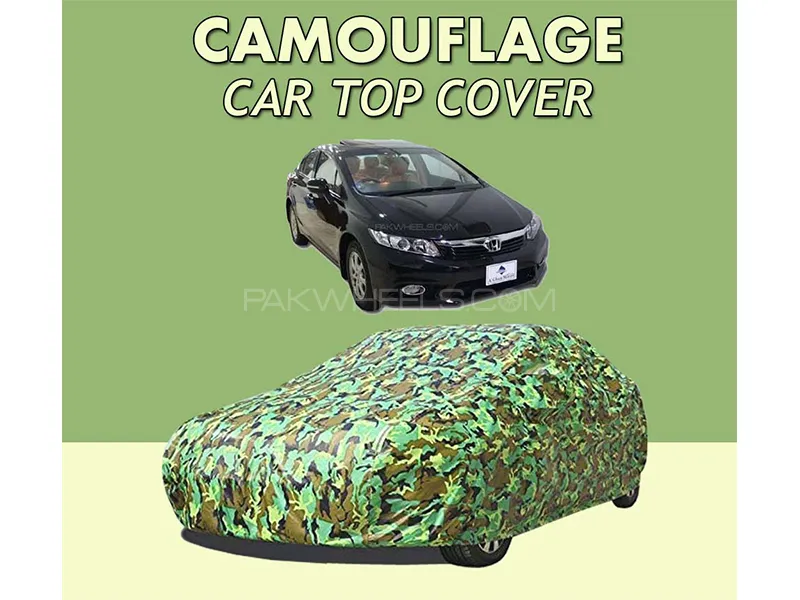 Honda Civic 2012-2016 Top Cover | Camouflage Design Parachute | Double Stitched | Dust Proof | Water Image-1