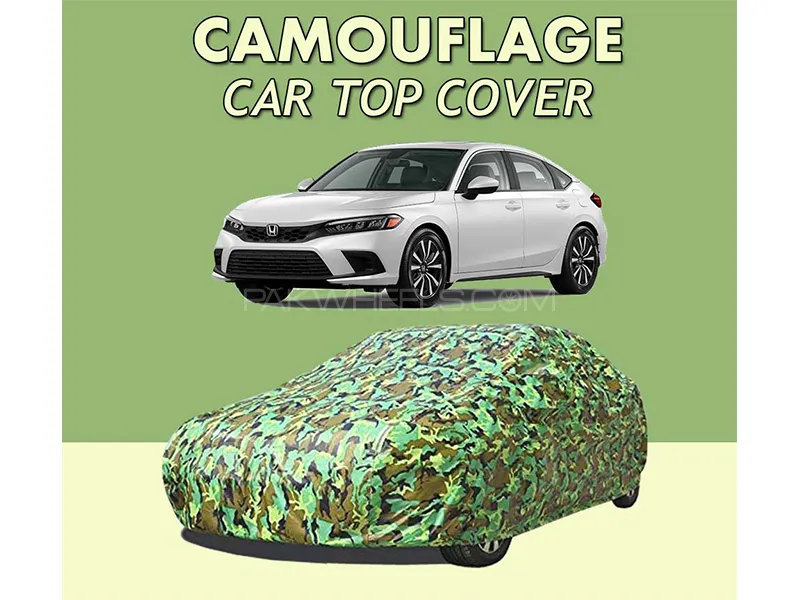 Honda Civic 2022-2023 Top Cover | Camouflage Design Parachute | Double Stitched | Dust Proof | Water Image-1