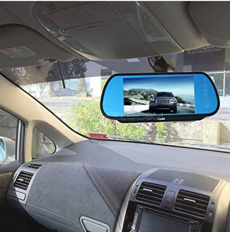 7 inch HD Dual Input Mirror Monitor with Back View Camera Image-1