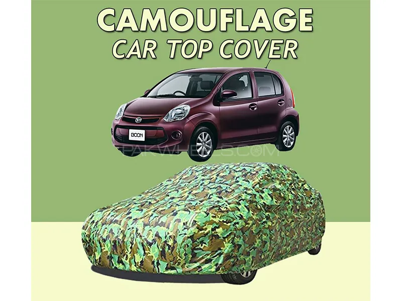 Daihatsu Boon 2010-2016 Top Cover | Camouflage Design Parachute | Double Stitched | Dust Proof | Wat Image-1