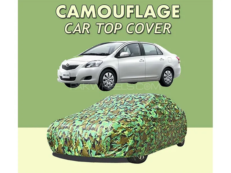 Toyota Belta 2005-2012 Top Cover | Camouflage Design Parachute | Double Stitched | Dust Proof | Wate Image-1