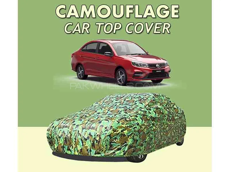 Proton Saga 2021-2023 Top Cover| Camouflage Design Parachute | Double Stitched | Water Proof Image-1