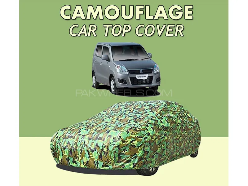 Suzuki Wagon R 2014-2023 Top Cover| Camouflage Design Parachute | Double Stitched | Water Proof Image-1