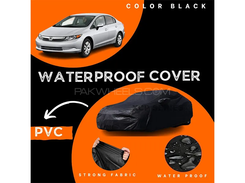 Honda Civic 2012-2016 Polymer Coated Top Cover | Waterproof | Double Stitched | Black  Image-1