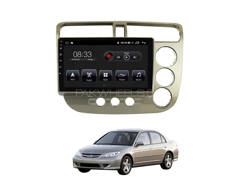 Honda Civic 2002-2005 Android Screen Panel IPS Display 9 inch - 1 GB Ram/16 GB Rom Image-1