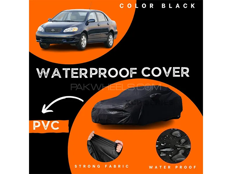 Toyota Corolla 2002-2008 Polymer Coated Top Cover | Waterproof | Double Stitched | Black 