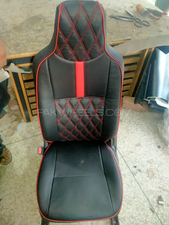 New Alto Car seat covers in black and red Image-1