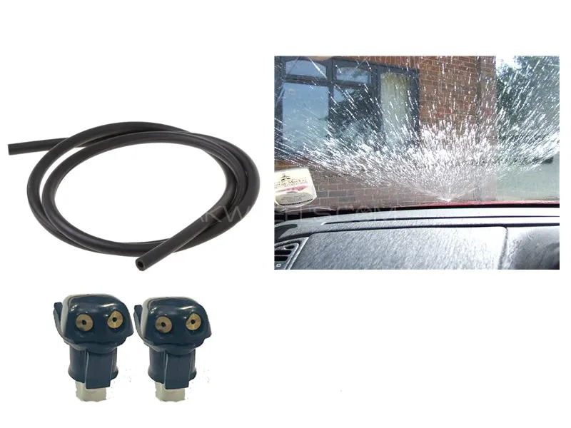 Windscreen Shower Nozzles Pair With 3 Meter Pipe Toyota Corolla GLI 2009-2023 Image-1