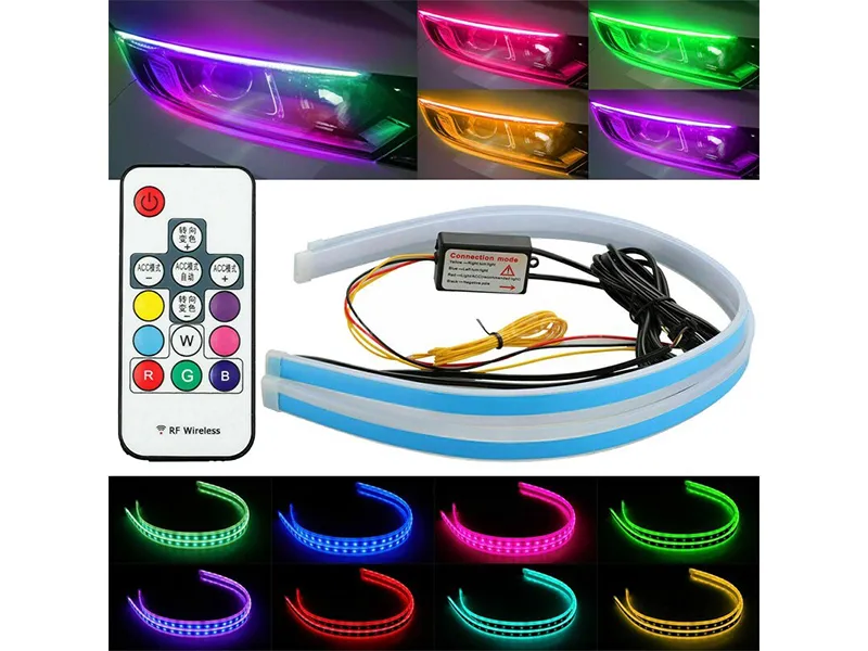 RGB DRL LED Light Headlight Strip With Remote | LED lights  RGB DRL LED Light Headlight Strip With Remote | LED lights  Image-2