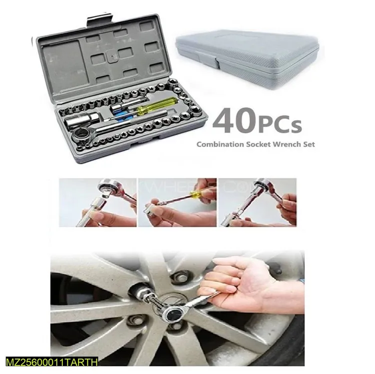 40 PCS SOCKET WRENCH SET SELF REPAIR Image-1