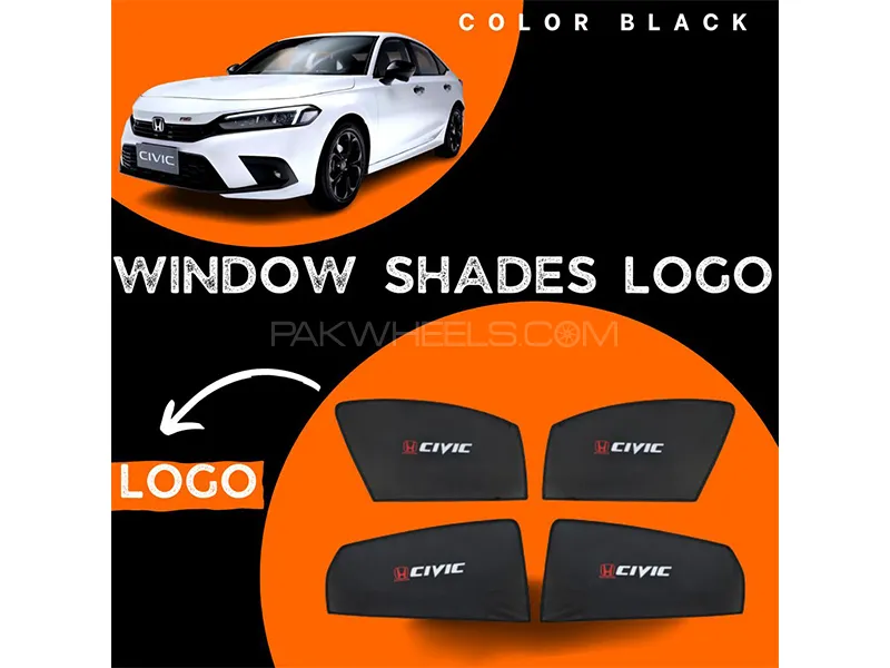 Honda Civic 2022-2023 Car Door Logo Shades - 4 Pcs Image-1