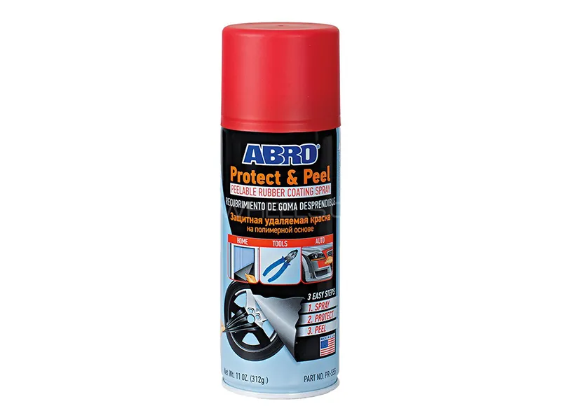 ABRO Protect & Peel  Rubber Coating Spray Paint (White,Red,Grey,Blue,Black) - PR-555 Image-1