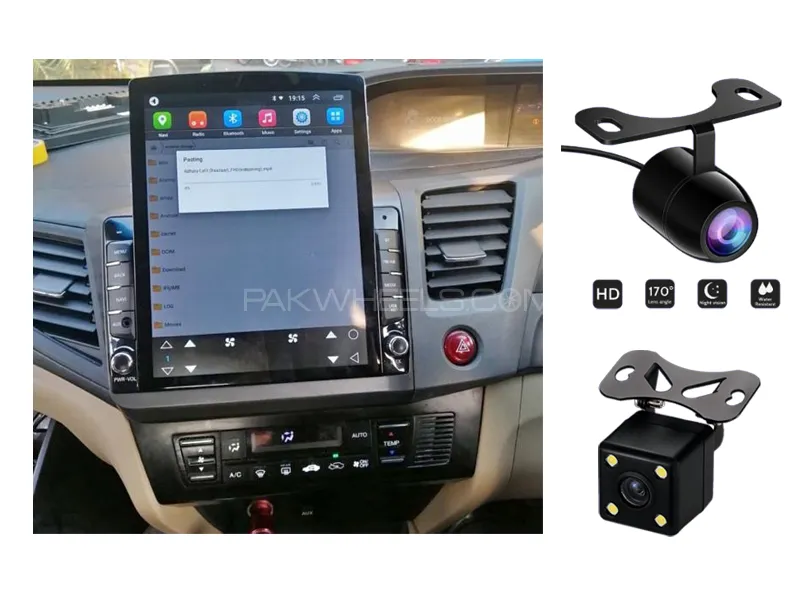 Honda Civic 2013-2015 Tesla Style Android Screen Panel With Free 2 Cameras IPS Display 1-16 GB