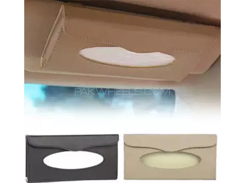Universal Sun Visor Tissue Box Holder With Tissue Beige | Tissue Box Image-1