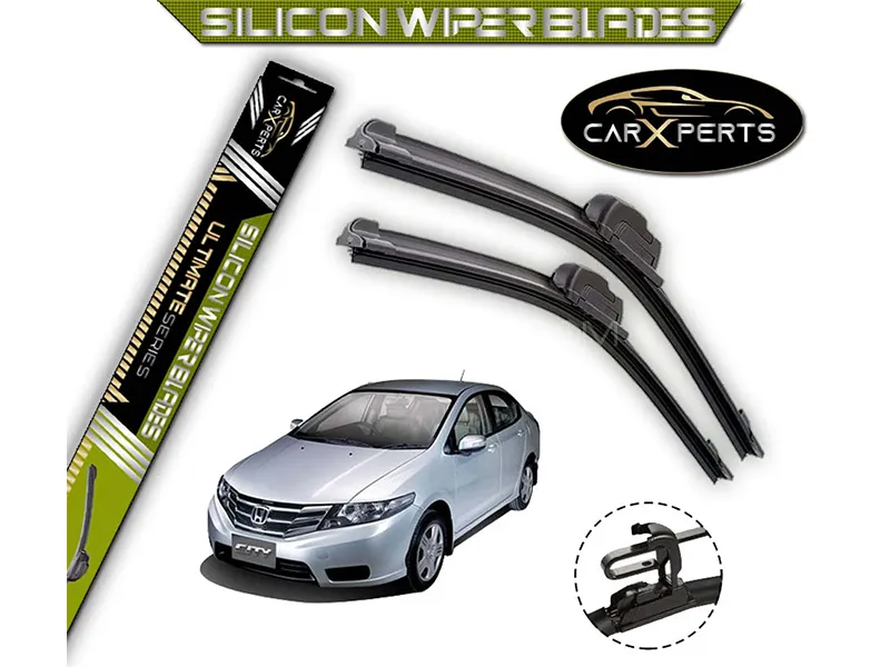 Honda City 2009 - 2021 CarXperts Silicone Wiper Blades | Non Cracking | Graphite Coated | Flexible Image-1
