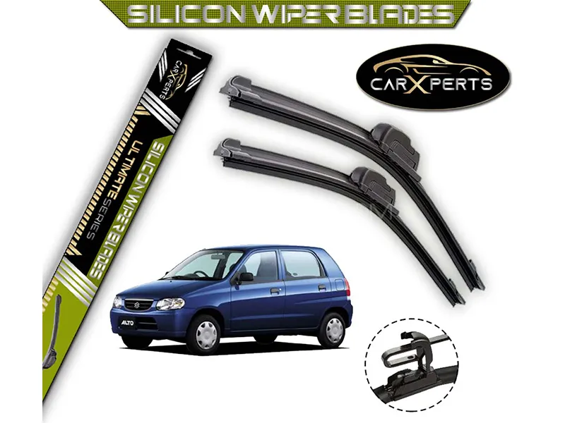 Suzuki Alto 2000-2012 CarXperts Silicone Wiper Blades | Non Cracking | Graphite Coated | Flexible Image-1