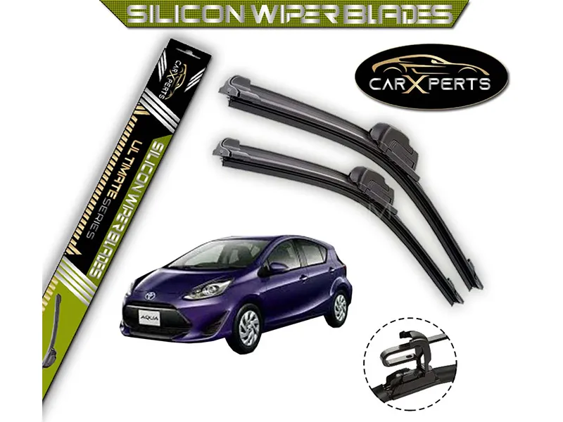 Toyota Aqua CarXperts Silicone Wiper Blades | Non Cracking | Graphite Coated | Flexible Image-1