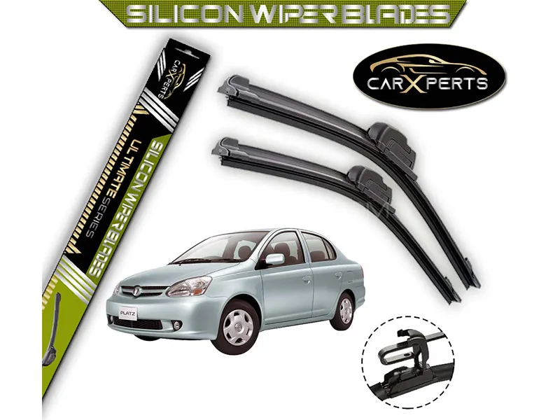 Toyota Platz CarXperts Silicone Wiper Blades | Non Cracking | Graphite Coated | Flexible Image-1