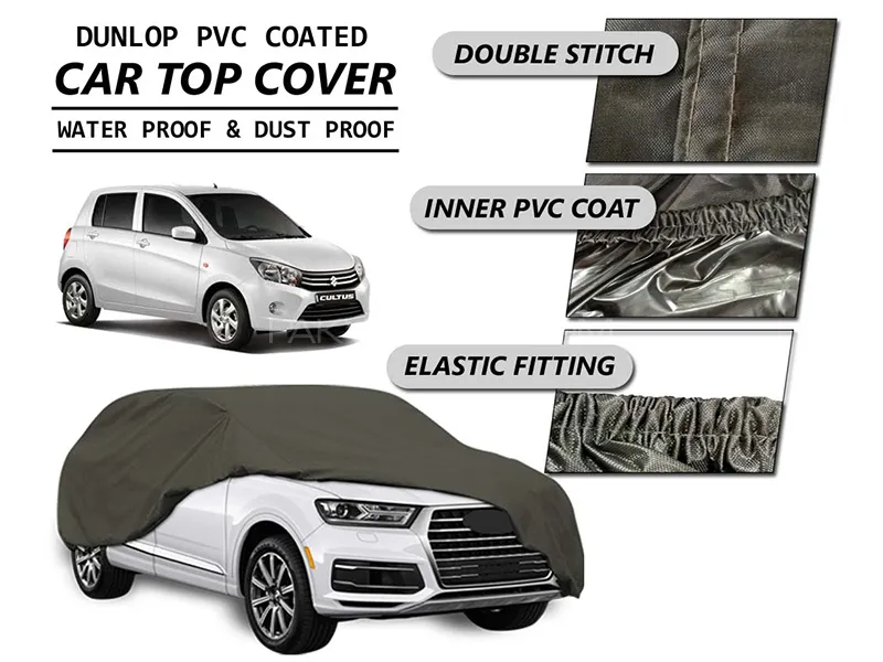 Suzuki Cultus 2017-2023 Top Cover | DUNLOP PVC Coated | Double Stitched | Anti-Scratch   Image-1