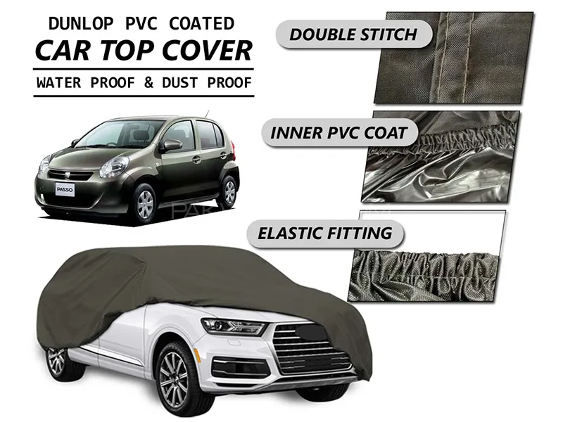 Toyota Passo 2005-2023 Top Cover | DUNLOP PVC Coated | Double Stitched | Anti-Scratch   Image-1