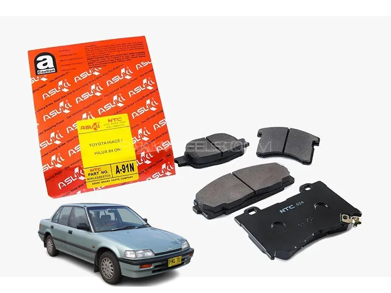 Honda Civic 1984-1989 Asuki Red Front Disc Pad - A-90N Image-1