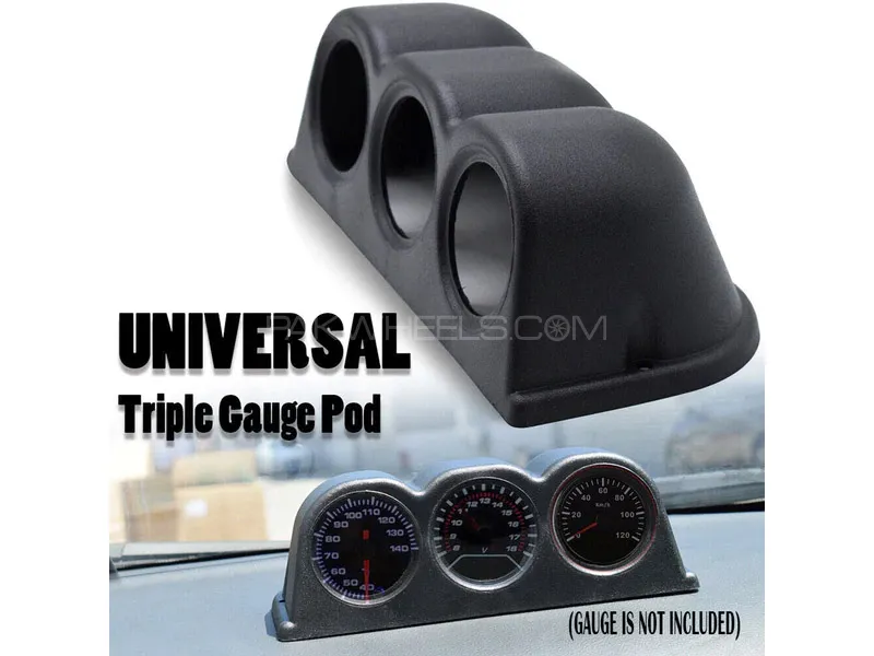 3 Hole Universal Triple Gauge Pod Dash Gauges Performance Meter Cover Image-1
