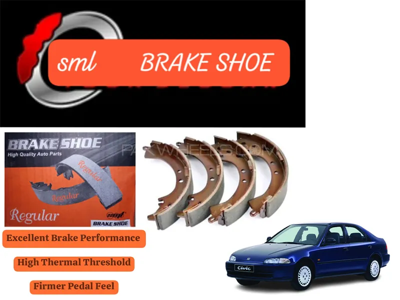 Honda Civic 1992-1996 EXI & VTI Rear Brake Shoe - SML Brake Parts - Advanced Braking  Image-1
