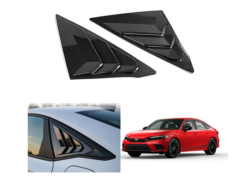 Honda Civic 2022-2023 Carbon Fiber Rear Side Window Air Vent Cover  Image-1