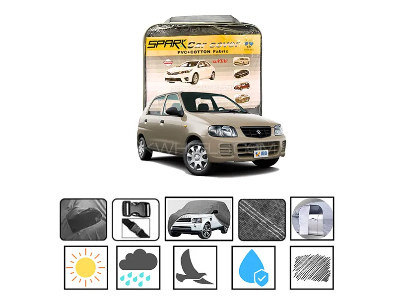Suzuki Alto 2000-2012 PVC Spark Cotton Fabric Car Top Cover Image-1