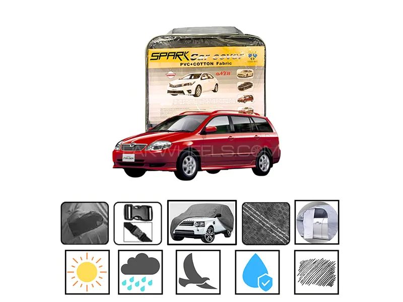 Toyota Corolla Fielder 2006-2019 PVC Spark Cotton Fabric Car Top Cover Image-1
