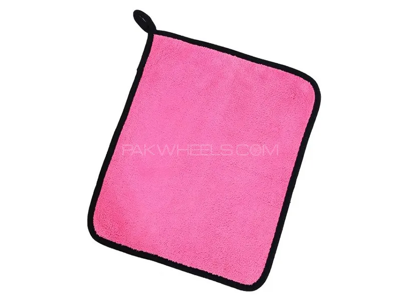 Microfiber Towel 40cm x 40cm Pink And Grey Twin Color Laminated 800GSM - Pack Of 5 Image-1