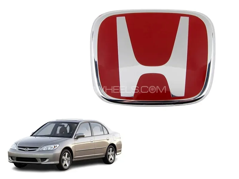 Honda Civic 2004-2006 Trunk Logo | Fiber Plastic | Red Image-1