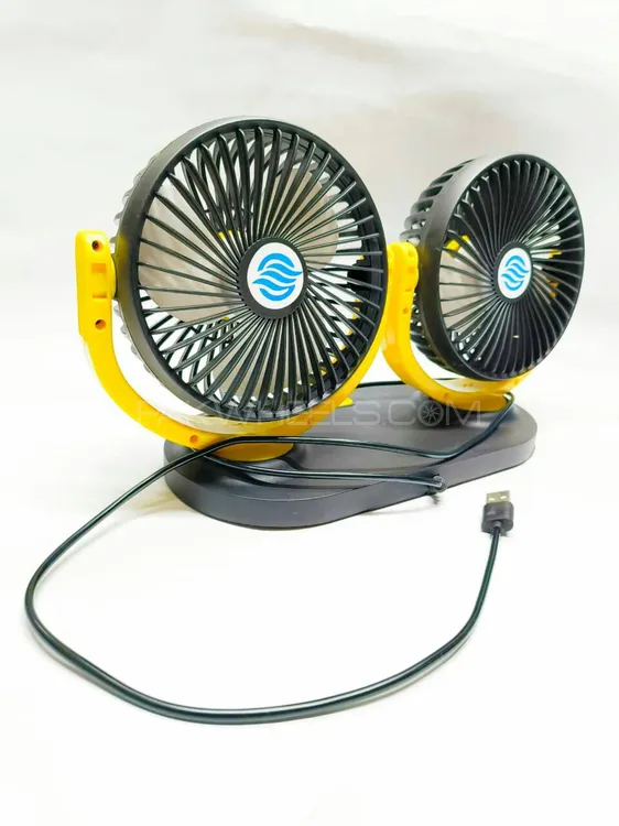 Rotatable Dual Speed Car Electric USB Fan Image-1