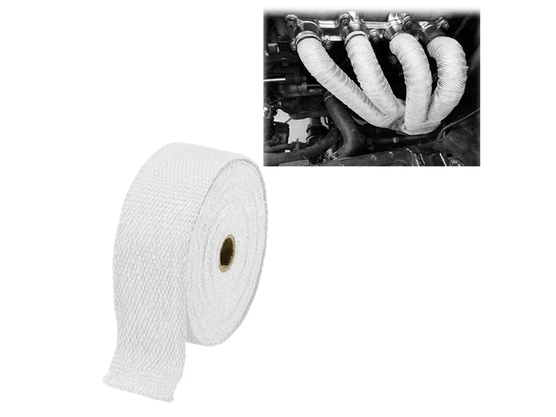 2in X 9M Exhaust Pipe Heat Wrap for Heat Protection White Image-1