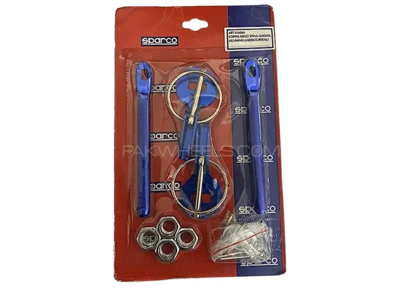 Bonnet Hood Pins High Quality Aluminium Blue Image-1
