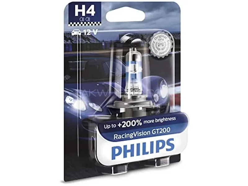 Philips Racing Vision GT 200% H4/HS1 55/60 Watts For Bike Single Bulbs Image-1