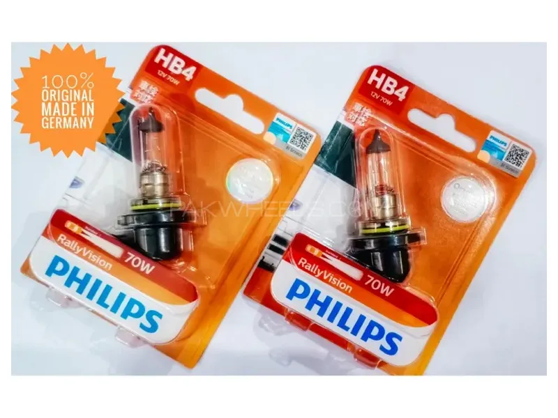 Philips Rally Vision Hb4 9006 Car Light Made In Germany 70 Watts Yellow Image-1