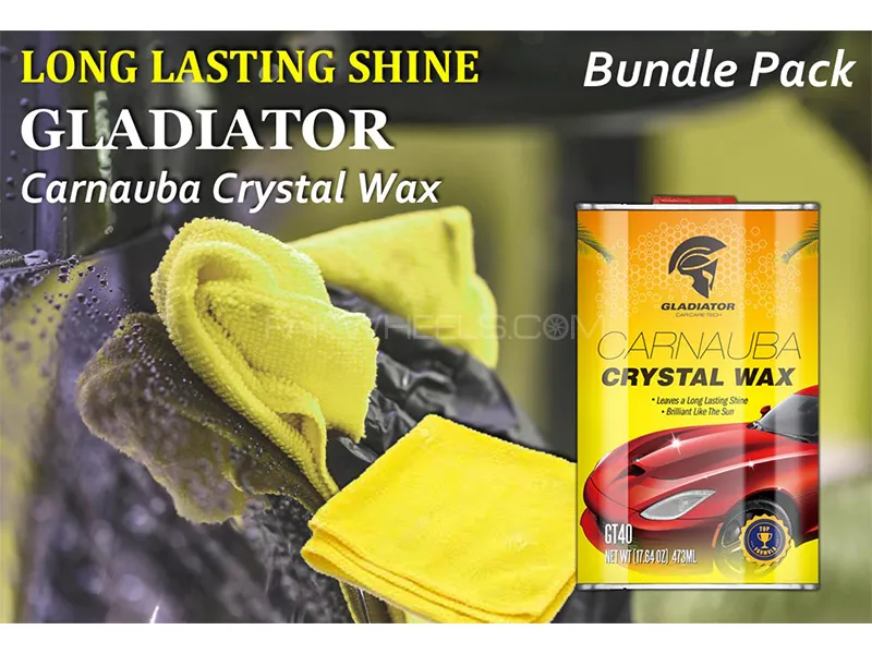 Gladiator Crystal Liquid Wax With Microfiber Cloth | 450ml | Bundle Pack
