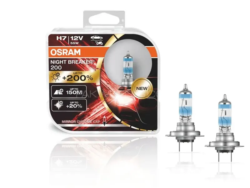 H7 Osram Night Breaker Laser 200% Headlights Bulbs 3900k Colour - Made in Germany Image-1