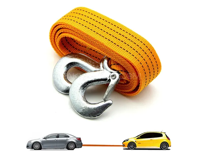 Car Tow Rope Cable Towing Strap with Hooks Emergency Heavy Duty Length 3M Image-1