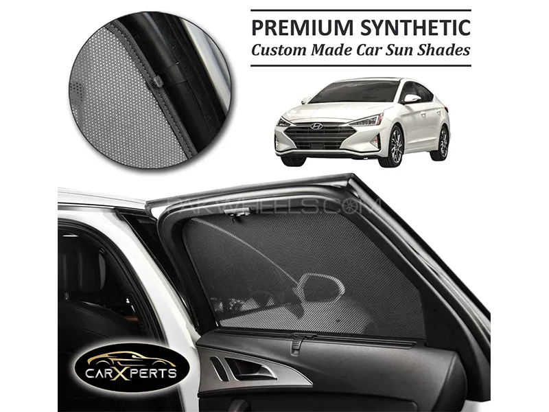 Hyundai Elantra Premium Car Sun Shades | Synthetic PolyNet Heat Proof Fabric | Foldable Image-1