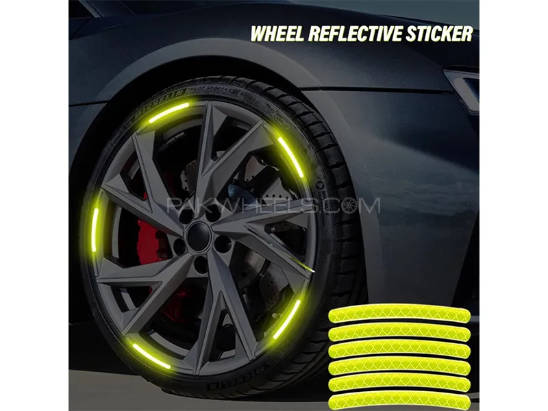 Wheel Reflective Stickers | Luminous Sticker | Waterproof | Yellowish Green | 20 Pcs  Image-1