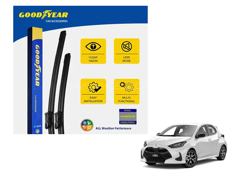 Goodyear Car Flat Wiper Blades For Toyota Yaris Hatchback 2019-2023 Silicone Blades Steak Free Image-1