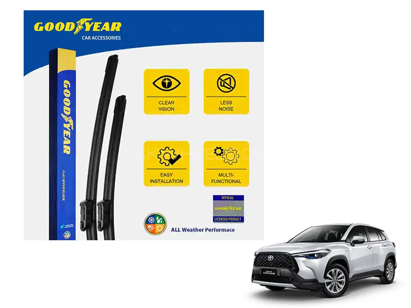 Goodyear Car Flat Wiper Blades For Toyota Corolla Cross 2021 - 2023 Silicone Blades Steak Free Image-1