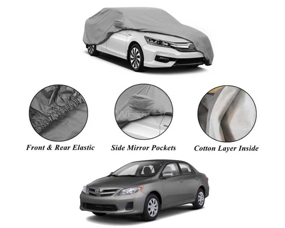 Toyota Corolla 2008-2014 Non Wooven Inner Cotton Layer Car Top Cover | Waterproof | Anti-Scratch  Image-1