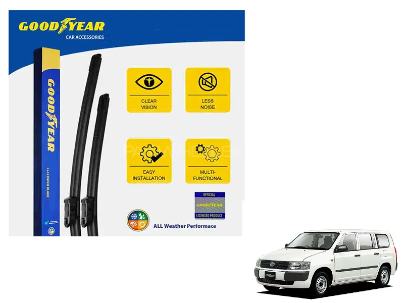 Goodyear Car Flat Wiper Blades For Toyota Probox 2002-2014 Silicone Blades Steak Free Anti Scratch