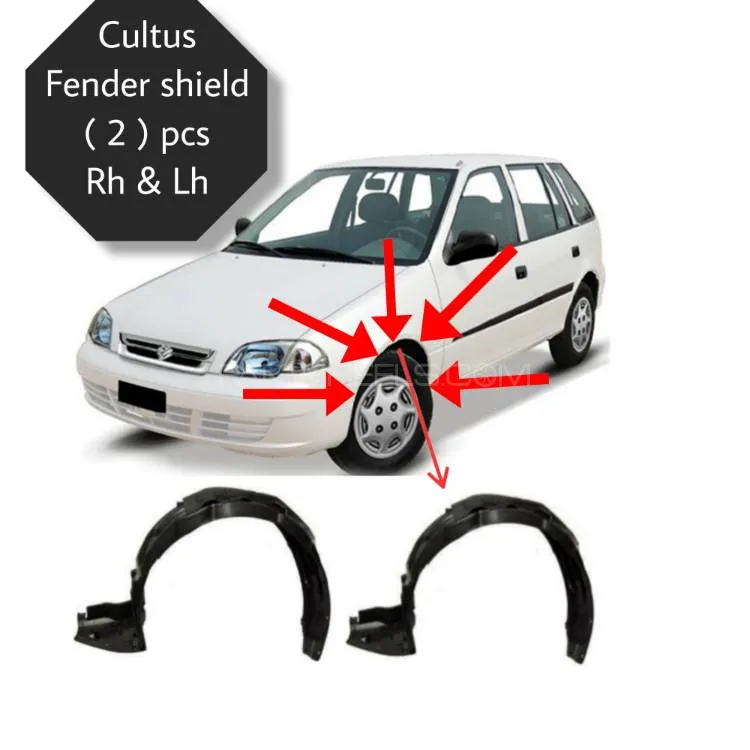 Cultus Fender shield ( 2 ) pieces Right and Left both side ( save your car From Rust )  Black colour Image-1